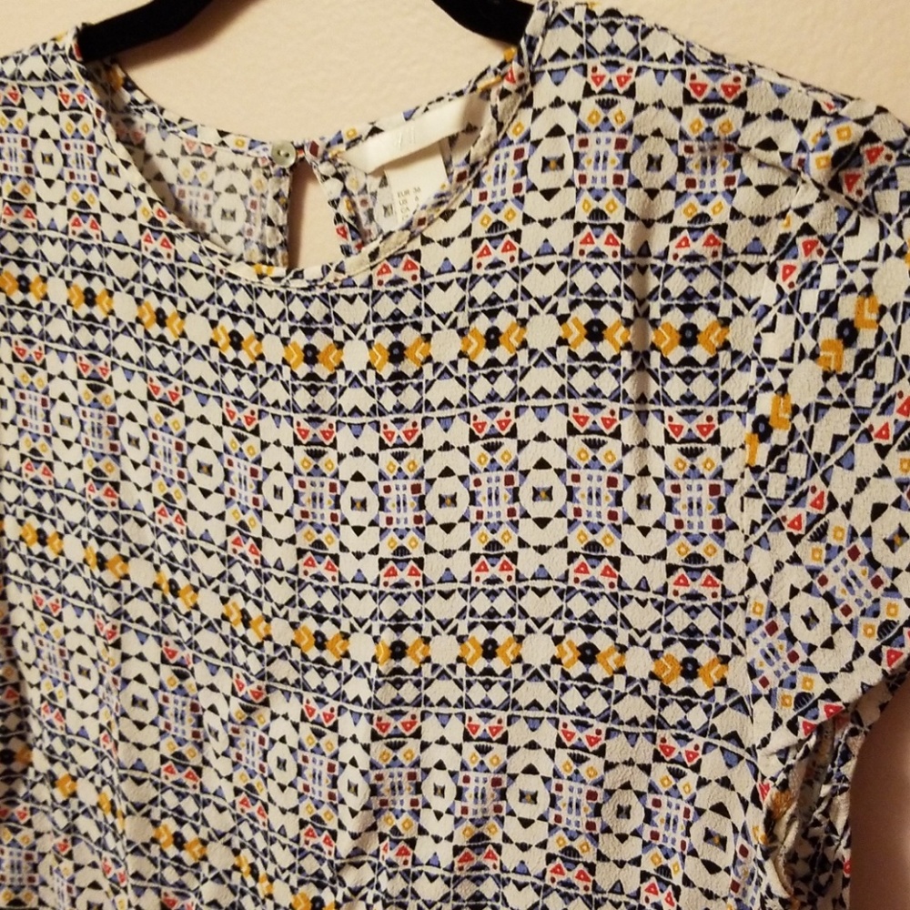 Printed H&M blouse short sleeve